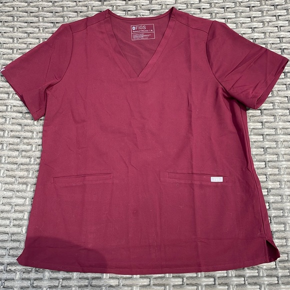 Figs Tops - Fig’s Maroon Scrub Top